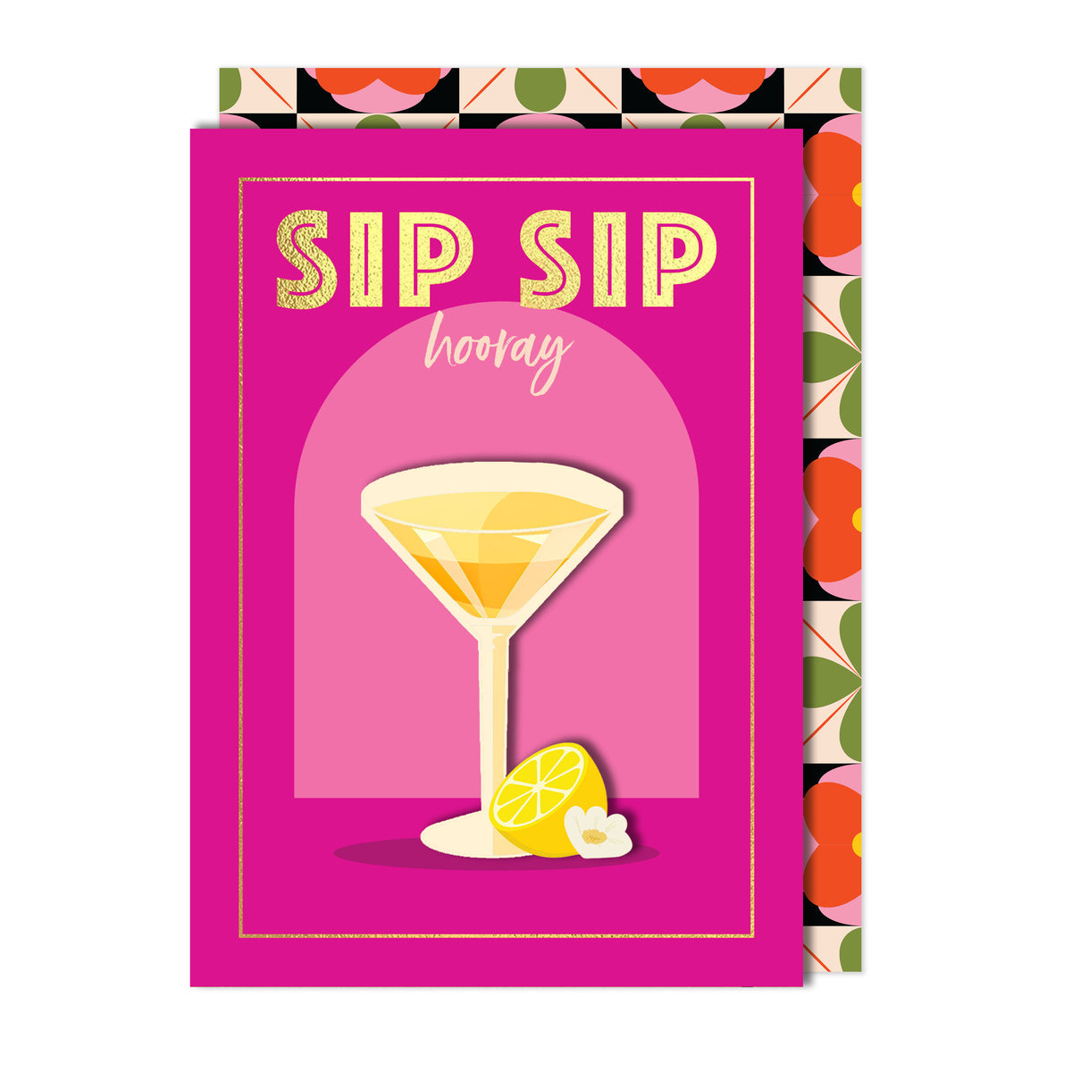 Sip Sip, Lemon Martini Greeting Card